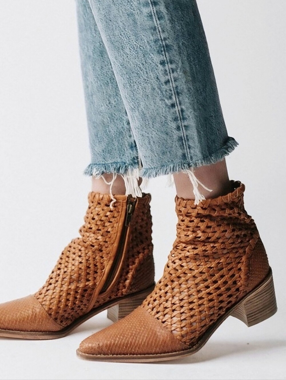 Free People In The Loop Woven Western Heeled Boots EU 41